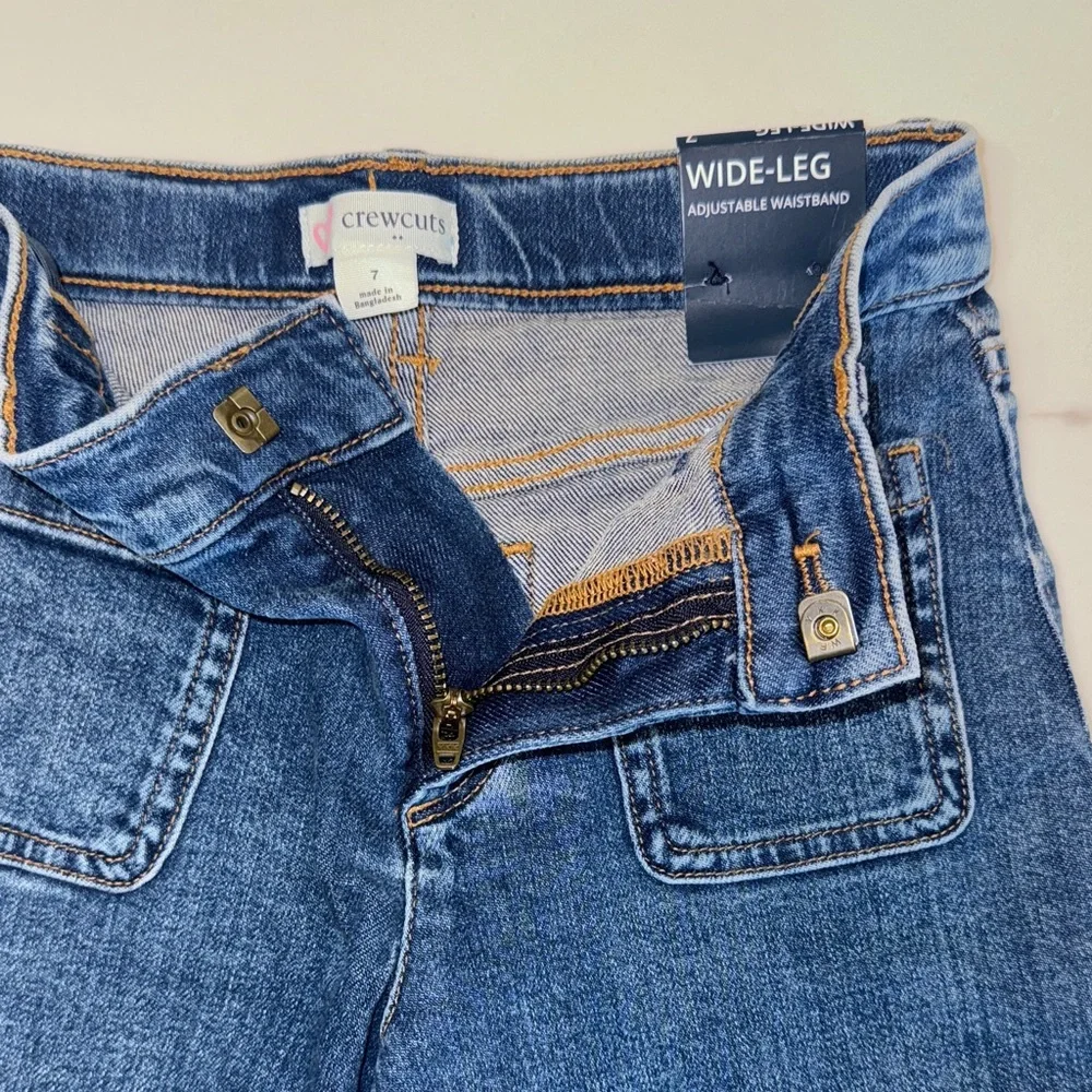 Crewcuts Girls Wide-Leg size 7 Jeans Denim NWT - Picture 2 of 4